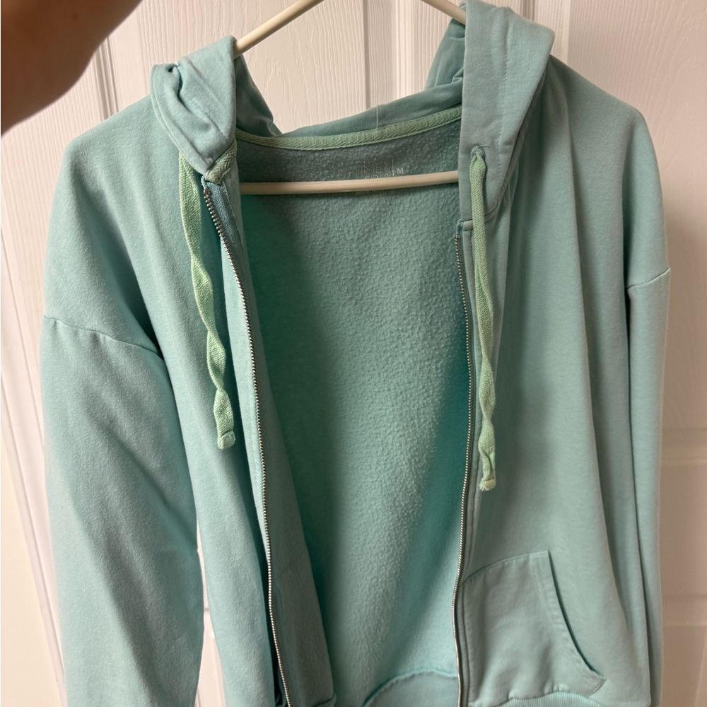 Mint Green Zip-Up Hoodie